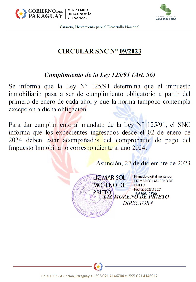 CIRCULAR SNC N° 09-2023